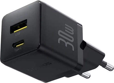 Ładowarka sieciowa Baseus Palm Fast Charger C+U 30W EU Cluster Black (P1011160A113-00)