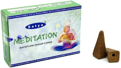 Стелющиеся дымные благовония конусы "Медитация" - Satya Meditation Backflow Dhoop Cones 10шт (1170913-1562588-2)