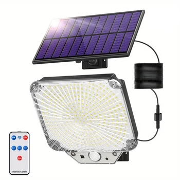 Прожектор с датчиком движения на солнечной батареи 344LED 1000Lumen IP65 с пультом