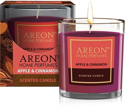 Ароматическая свеча в стакане "Яблоко и корица" - Areon Home Perfumes Apple & Cinnamon Scented Candle 120g (1194133-274015257-2)