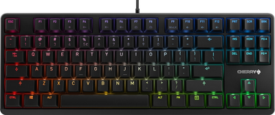 Klawiatura przewodowa Cherry G80-3000N RGB TKL Cherry MX Silent Red USB Black (G80-3833LWBEU-2)