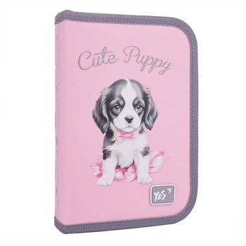 Пенал твердый одинарный с двумя клапанами YES HP-04 Doggy Princess 533706 4х13х21 см 5122817