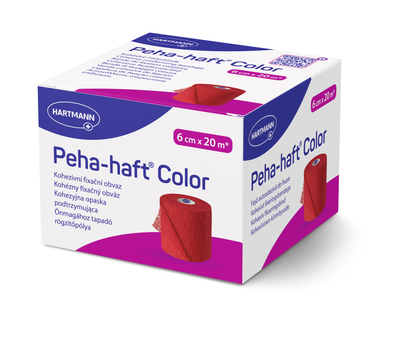 Бінт когезивний фіксуючий Peha-haft® Color red / Піха-хафт колор червоний 6см x 20м 1шт