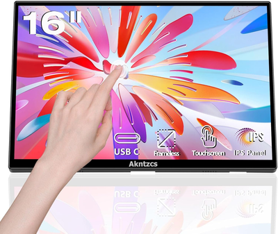 Монитор портативный сенсорный 16" Akntzcs Full HD IPS 60 Гц Б/В