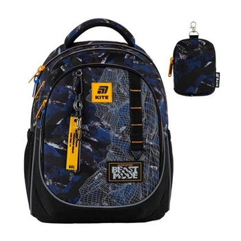 Рюкзак школьный полукаркасный ортопедический Kite Education Beast Mode, для мальчиков, синий (K25-700M-4)