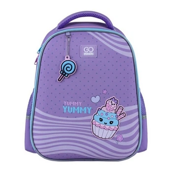 Рюкзак шкільний напівкаркасний ортопедичний для першокласника GoPack Education Yummy, для дівчаток, фіолетовий (GO25-165M-3)