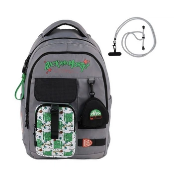 Рюкзак для подростка (городской) Kite Education Teens Rick & Morty, мужской, серый (RM25-2597L)