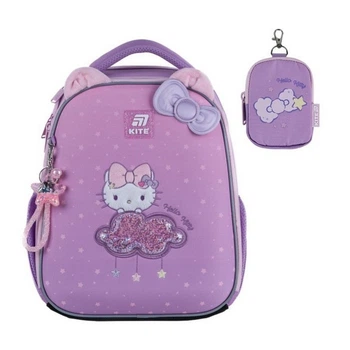 Рюкзак шкільний каркасний ортопедичний для першокласника Kite Education Hello Kitty, для дівчаток, рожевий (HK25-555S)