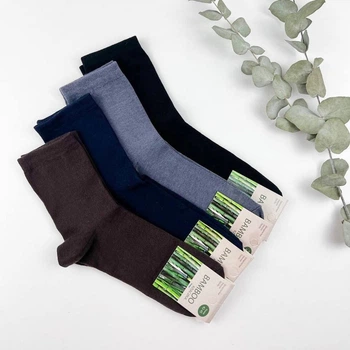 Чоловічі натуральні бамбукові шкарпетки NiceSocks демісезонні, 4 пари/42-45р.