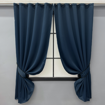 Комплект штор коротких VR-Textil Блекаут Bagema Rvs № 1474ш 130х170 см 2 шт Синій (35-0351)