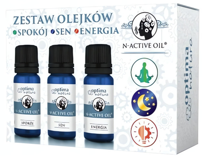 Набор эфирных масел Optima Natura N-Active Oil Спокойствие 10 мл + Сон 10 мл + Энергия 10 мл (5905220730131)