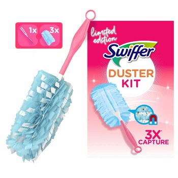 Щітка магніт для збирання пилу Swiffer duster Kit піпідастр з 3-ма змінними насадками (рожева)