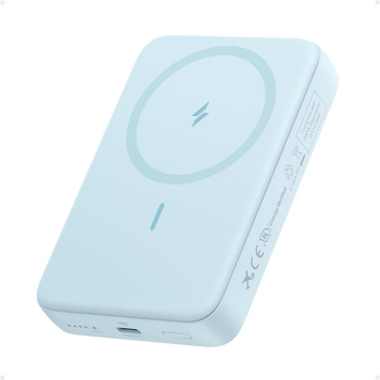 Магнитный Magsafe павербанк Anker A1684 10000 mAh с беспроводной зарядкой для iPhone УМБ Голубой