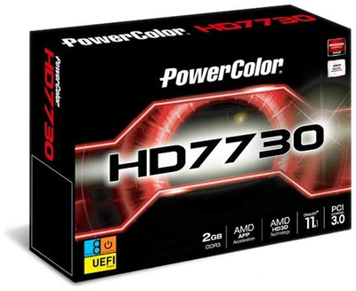 Відеокарта PowerColor PCI-Ex Radeon HD7730 2GB DDR3 (128bit) (800/1600) (DVI, HDM, VGA) (AX7730 2GBK3-HE)