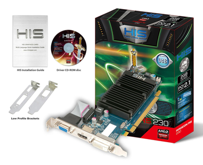 Відеокарта HIS Radeon R5 230 2Gb DDR3 64-bit VGA/DVI/HDMI 625/1066MHz Silent Low Profile (H230H2G)