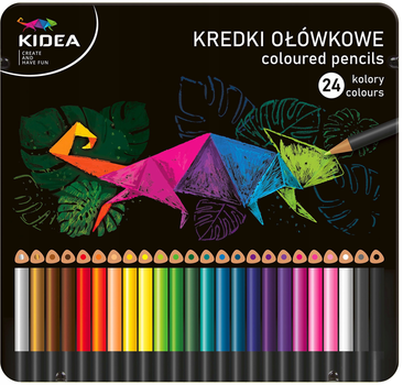 Олівці кольорові Kidea у металевій упаковці 24 шт (5901130077625)