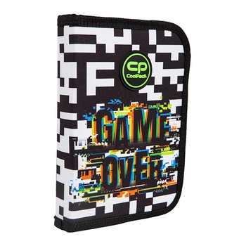 Пенал CoolPack Clipper Game Over "Ігроманія" 1 відділення з 2 відворотами каркасний на блискавці чорний (F076679)