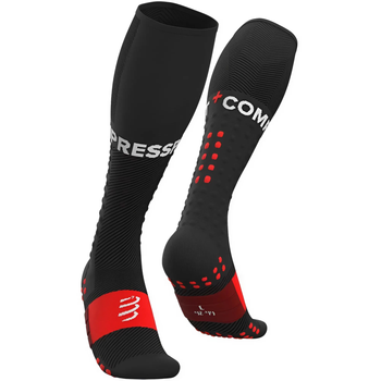 Зимові компресійні гольфи Compressport Winter Run, чорні з червоним, розмір T2 (34–38 см)