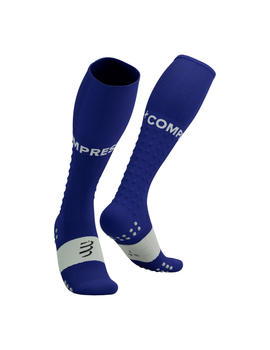 Компресійні гольфи для бігу Compressport Full Socks Run, Dazz Blue/Sugar (синьо-білі), розмір T1 (35–38 см)