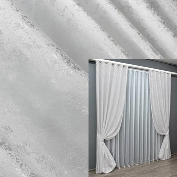 Комплект готовых штор VR-Textil Жаккард Мрамор Al1 № 1300ш Белый 150х290 см 2 шт (33-0152)