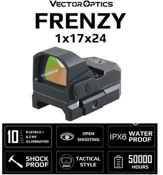 Коллиматорный прицел Vector Optics Frenzy 1x17x24 5MOA Green Dot TEK footprint SCRD-G19II