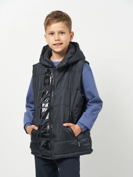 Дитячий стьобаний дутий жилет для хлопчика Coccodrillo Outerwear Boy Junior WC5178101OBJ-021 128 см Чорний (5904986476512)