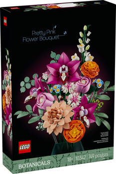 Zestaw klockow LEGO Botanicals Piekny bukiet rozowych kwiatow 749 elementow (10342) (955555909529248) - Outlet