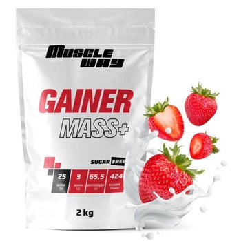 Гейнер для набору м'язової маси MuscleWay в порошку 2 кг Полуниця (33-126-geiner-muscleway-2kg/6)
