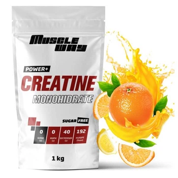 Креатин моногидрат Muscle Way Creatine Monohіdrate POWER+ 99,9% порошковый на 200 порций 1 кг Апельсин (14-125-cre-mw-rs1-8)