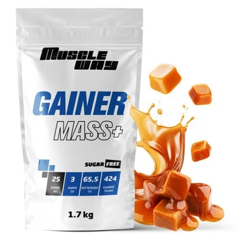 Гейнер для набору м'язової маси MuscleWay в порошку 1.7 кг Карамель (33-126-geiner-muscleway-1-7kg/3)