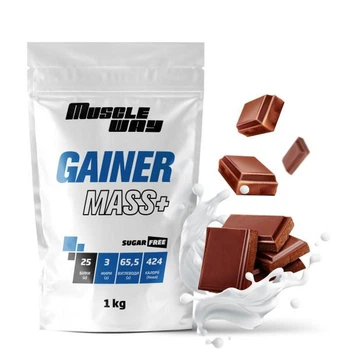 Гейнер для набору м'язової маси MuscleWay в порошку 1 кг Молочний шоколад (33-126-geiner-muscleway-1kg/8)