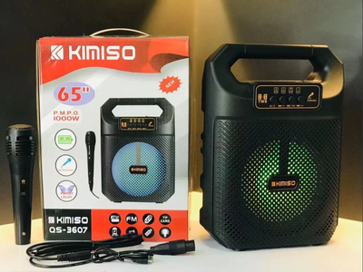 Портативная акустическая колонка Kimiso QS-3607 с микрофоном и светомузыкой Для iPOD, iPhone, Android, iPAD, смартфонов, мобильных телефонов, плееров