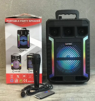 Портативная акустическая колонка Kimiso QS-627 с микрофоном и светомузыкой Для iPOD, iPhone, Android, iPAD, смартфонов, мобильных телефонов, плееров