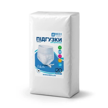 Трусы-подгузники для взрослых при недержании одноразовые MED1-WC02, размер M (20 шт в упаковке)