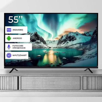 Телевізор 55 "LED FHD 60Hz Smart Android TV, 2/16GB / T2 / Wifi чорний