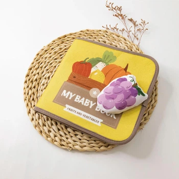 Мягкая книга-бизиборд на липучках "Fruits and vegetables" (GC1032)