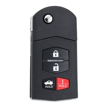 Корпус викидного ключа Mazda 3 5 6 M6 MX5 CX5 CX7 CX9 RX8 Galakeys 4 кнопки з лезом (09-05)
