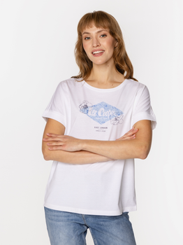 T-shirt damski bawełniany Logo Blue