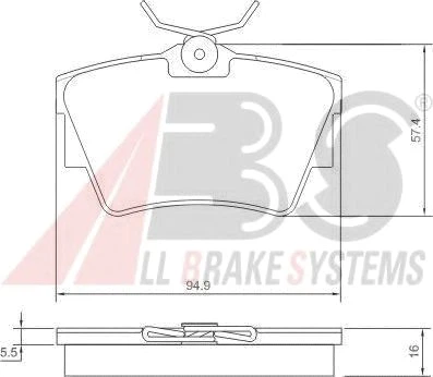 Тормозные колодки задние A.B.S. (37288)