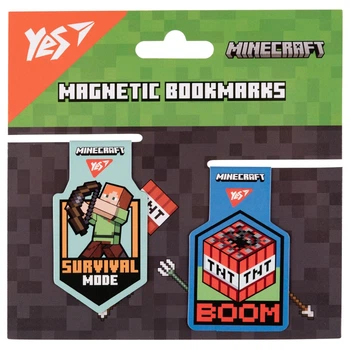 Закладки магнітні Yes Minecraft Steve, 2шт