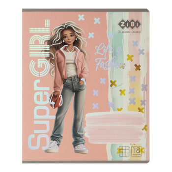 Зошит 18арк. # ZiBi 1761 SUPER GIRL (20) /ZB25.1761K/
