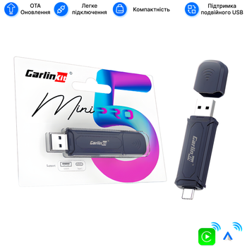 Адаптер CarlinKit SE mini pro v5.0 для бездротового Apple CarPlay / Android Auto USB - Type-C (6972185560720)