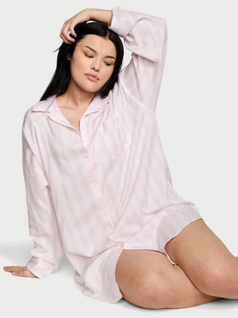 Ночная рубашка женская Victoria's Secret 150547881 XS Белый/Розовый (1159832919)