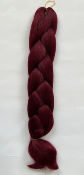 Канекалон Jumbo braid-омбре, Коси для плетіння 60 см, колір-вишня , (А19), арт (011723)