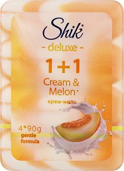 Твёрдое крем-мыло Shik 1+1 Deluxe Крем & Дыня 90 г х 4 шт (4823107607899)