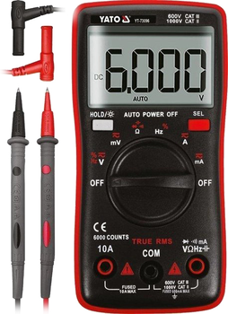 Multimetr YATO True RMS LCD zakres do 6000 (YT-73096) (5906083072239)