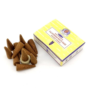 Благовония Californian White Sage Dhoop Cones Satya 12шт/уп. Арома-конусы Белый Шалфей (35026)