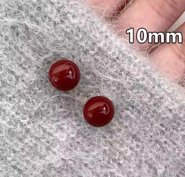 Сережки женские на каждый день гвоздики 1 см Вишневые