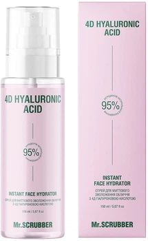 Спрей Mr.Scrubber 4D Hyaluronic Acid для миттєвого зволоження обличчя 150 мл (4823109703063)