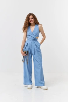 Жилет льоновмісний на запах Вайлет Wear me L Блакитний (6_25_69_11392)